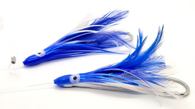 Zuker ZF5 Trolling Feather Fishing Lure 6 Inch 1 3/4 Ounce Blue And White 