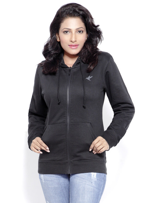 Black organic cotton hoodie