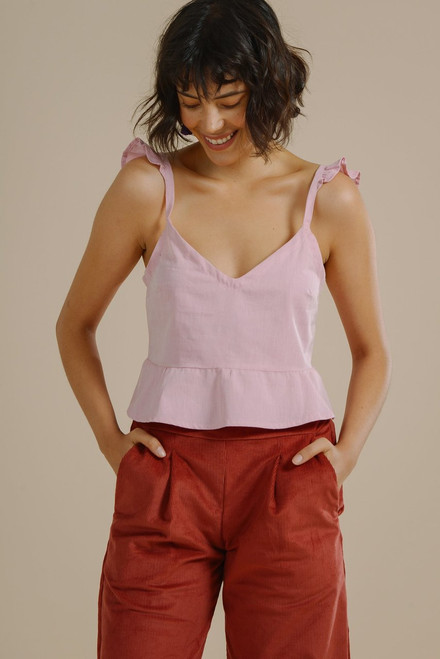 Mayamiko Pink Frilled Cami in Organic Cotton