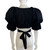 Aje Impression Cropped Balloon Top in Black