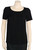 French Connection Black Pleated Short Sleeve Top