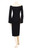 Cossac Black Off Shoulder Long Sleeve Fitted Dress