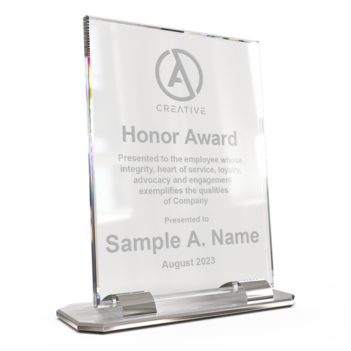 Tilt Glass Desk Award (angle)