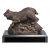 bobcat desktop sculpture with blank black plate