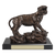 Tiger desktop sculpture with blank gold plate