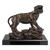 Tiger desktop sculpture with blank black plate