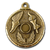 This is a bronze medal featuring a winged shoe, a hand holding a torch, and an emblem with the initials "HS" surrounded by a laurel wreath. The medal has a textured background and fine details around the edges.
