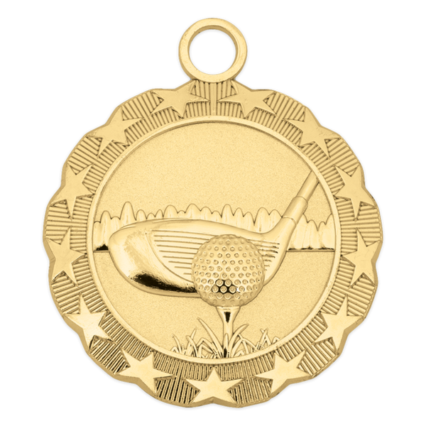 gold golf medallion