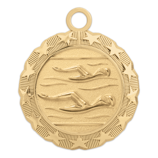 gold swimming medallion