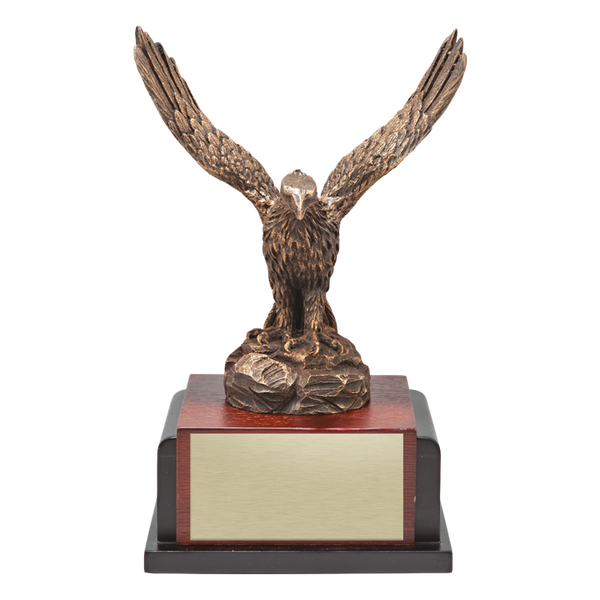 Flying Eagle desktop sculpture with blank gold plate