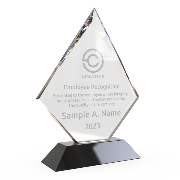 Optic Crystal Diamond Award (angle)