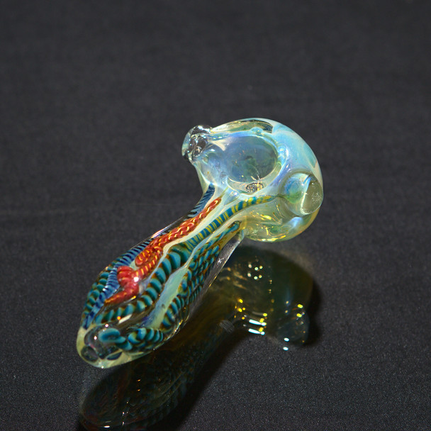 Medium Fumed Hand Pipe with Three Color Lines