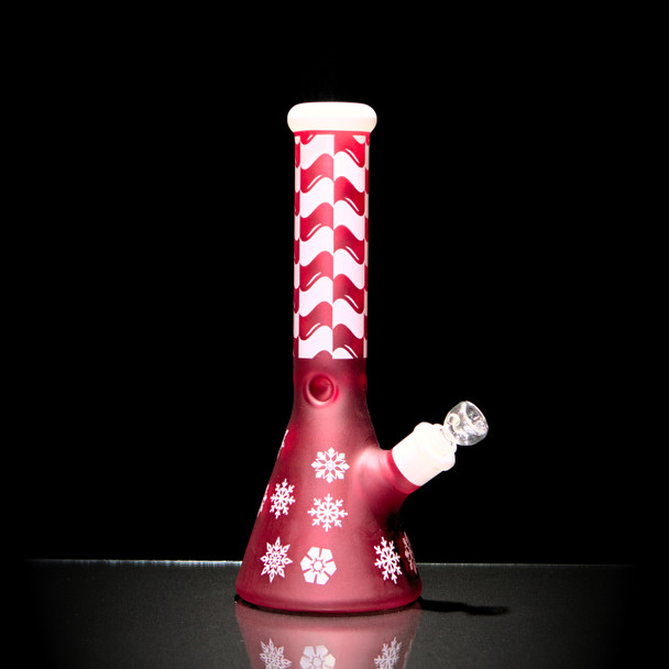 Red & White Snowflake Seasonal Water Pipe