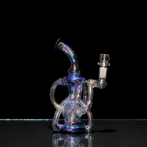 Iridescent Septuple Recycler Water Pipe | City of Vapors | Largest