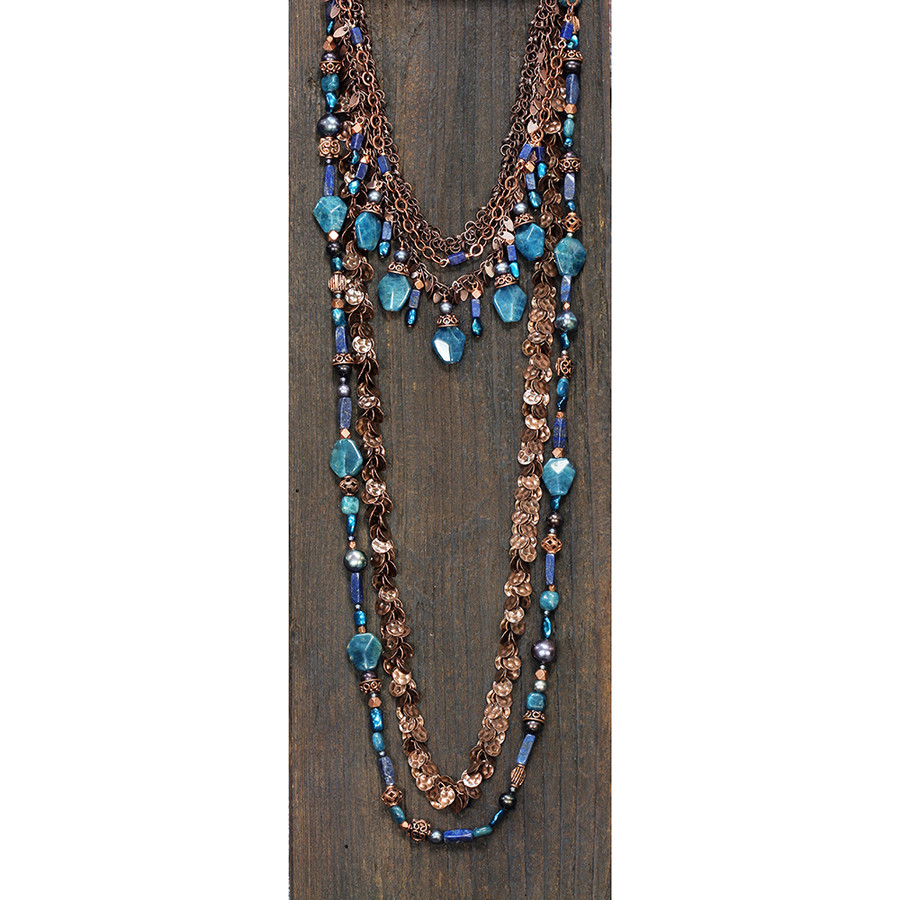 Copper w/ Blues Necklace & Bracelet