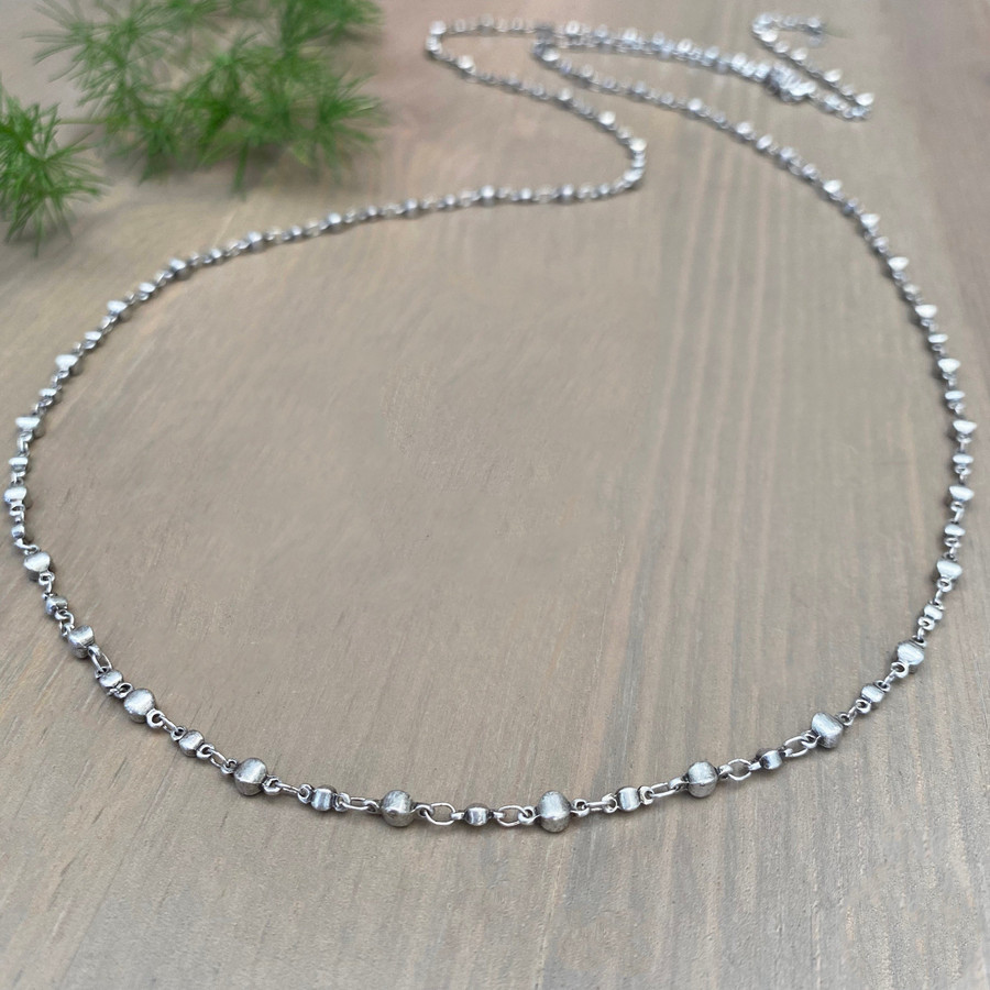 Blue Gray Pearls on Silver