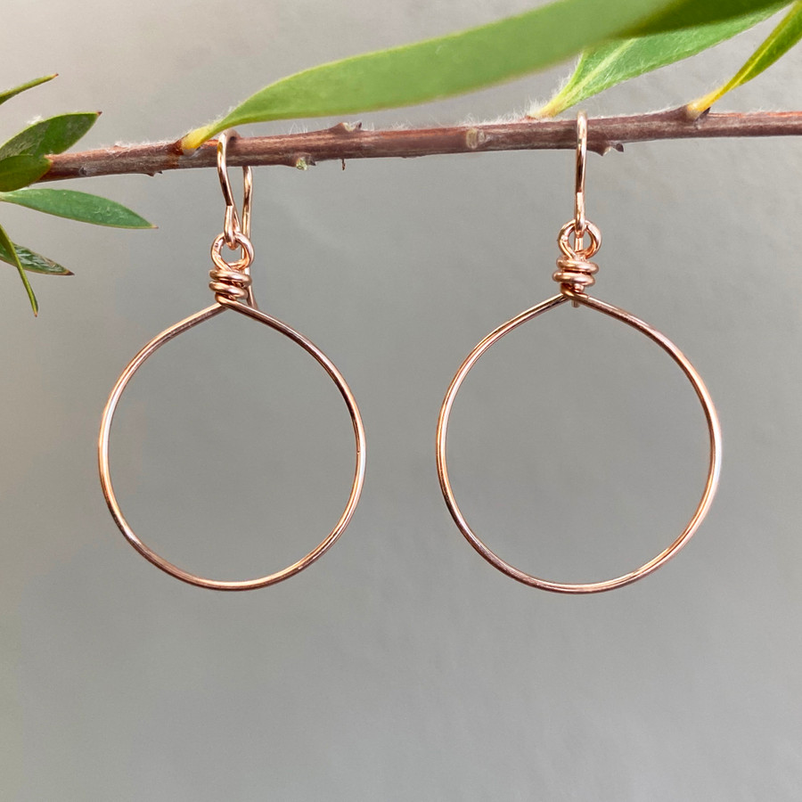 Rose Gold Hoops - Medium