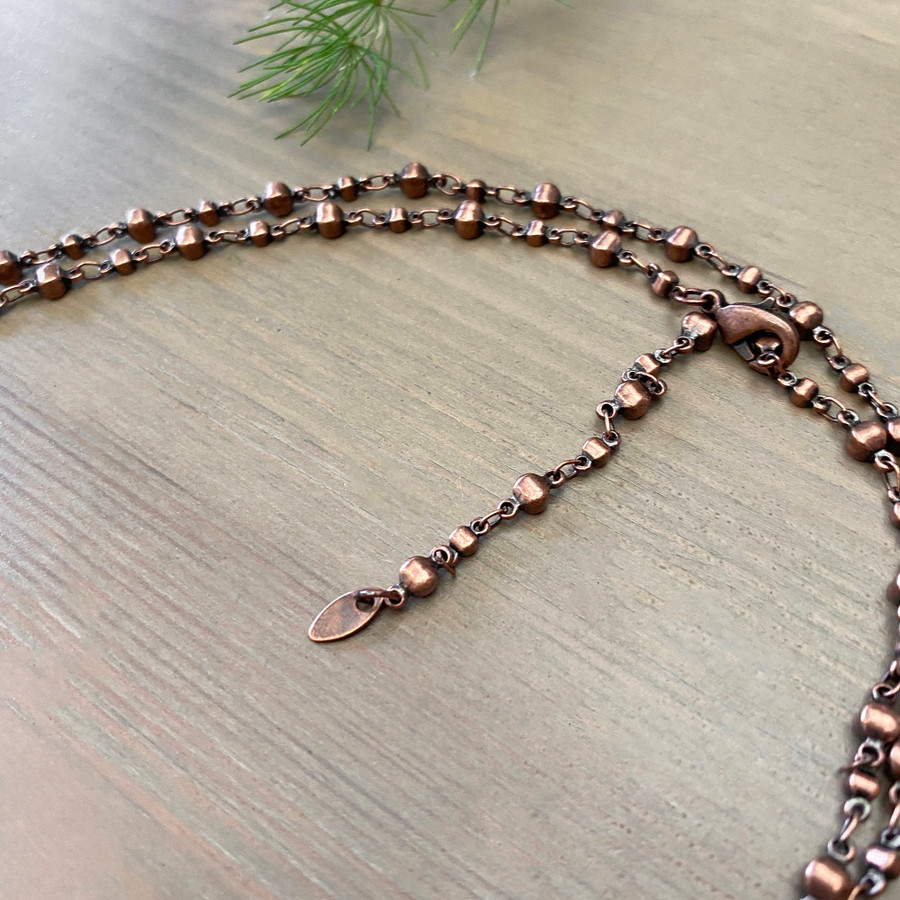 Copper Bead Chain Necklace & Bracelet