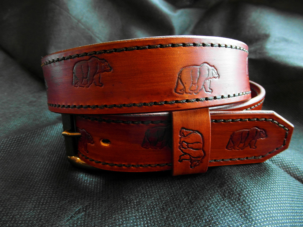 Stamped clearance leather belt