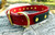 Leather Dog Collar Red - Black