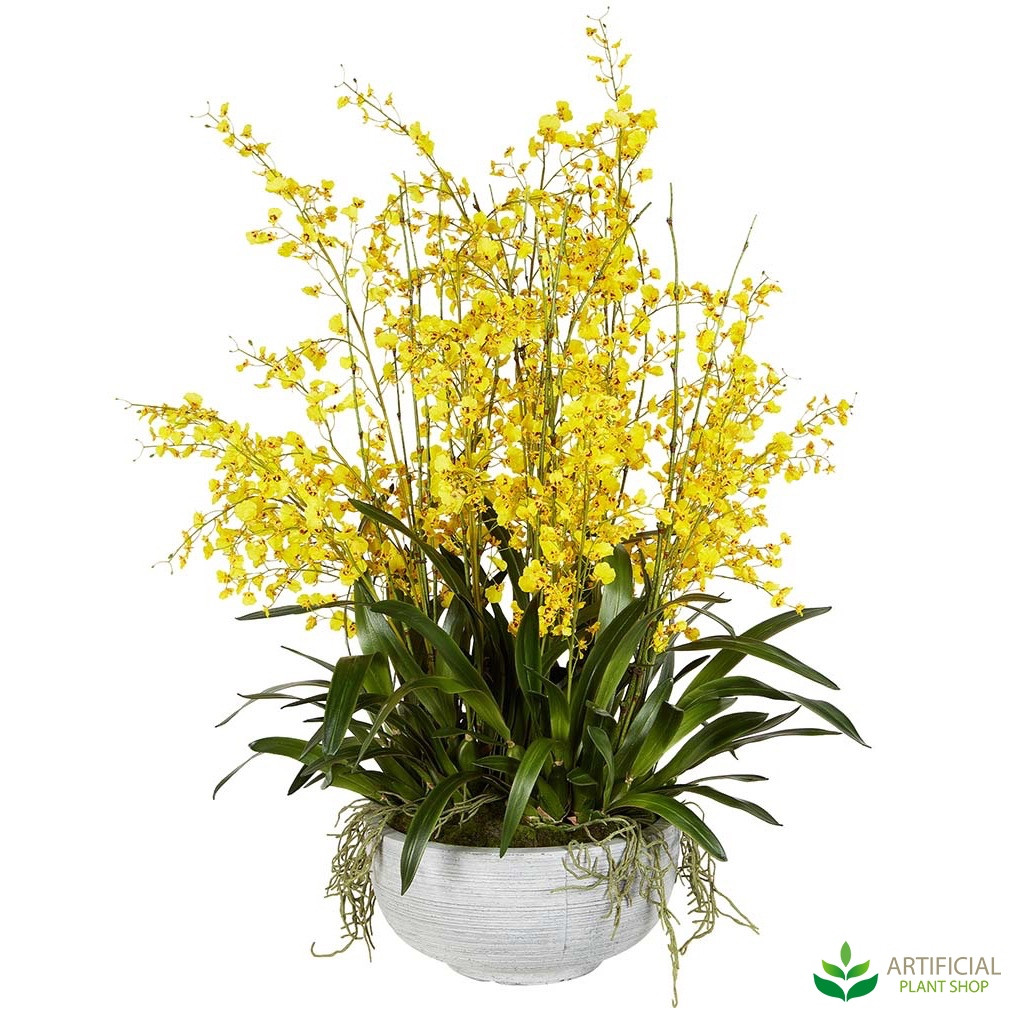 Yellow Dancing Orchid Arrangement 95cm
