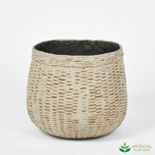 grey cement bamboo esparta planter 41cm