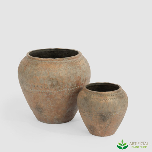 rustic terracotta alora planter set of 2