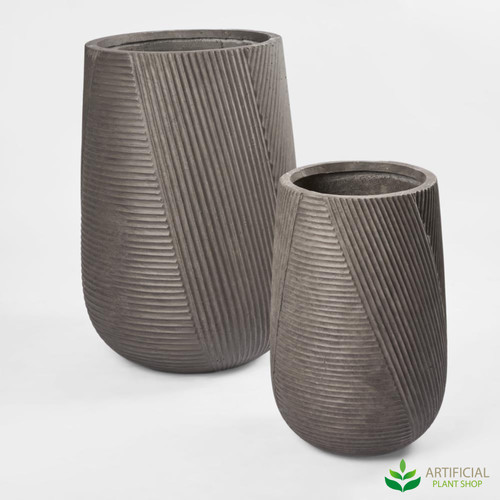 taupe garda ridged planter set of 2