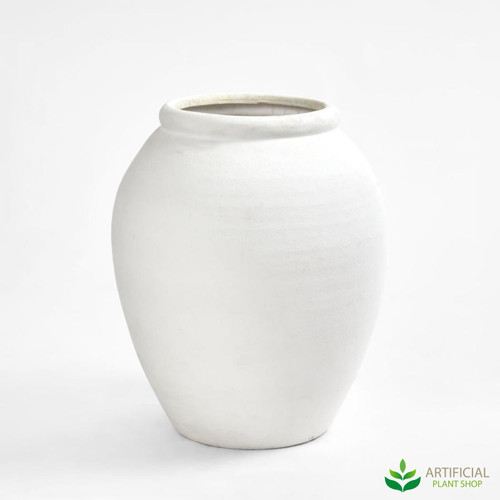 white cement arc pot 40.5cm