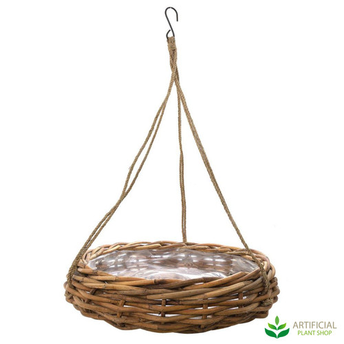 natural woven bamboo castilla hanging basket 18cm