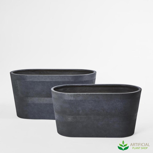 grey logan oval planter set of 2