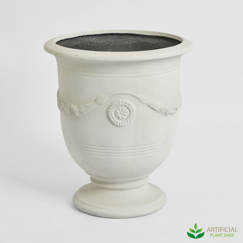 fake white footed urn planter 68cm