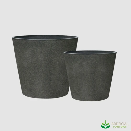fake black conical planter set of 2