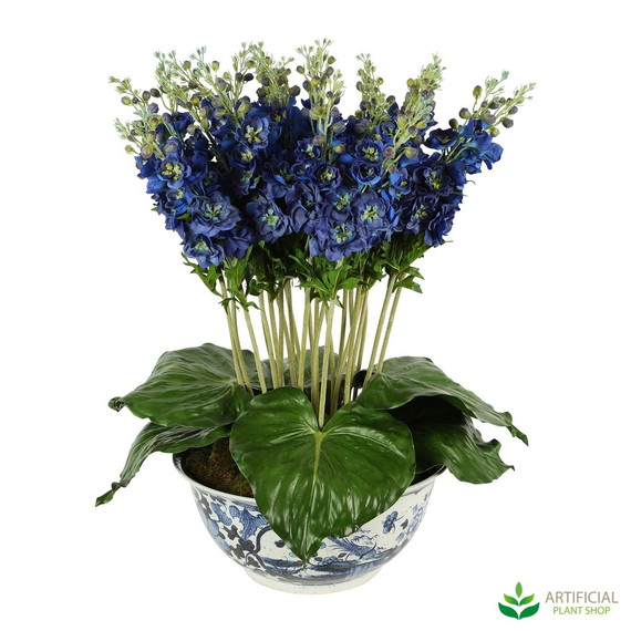blue delphinium flower arrangement