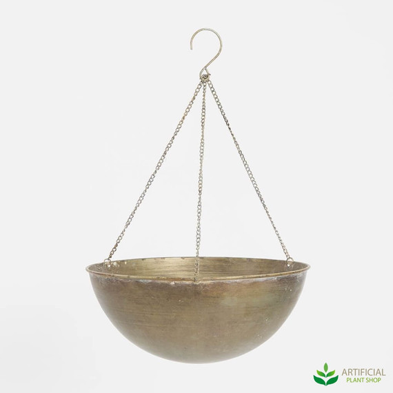 rustic hanging gold planter