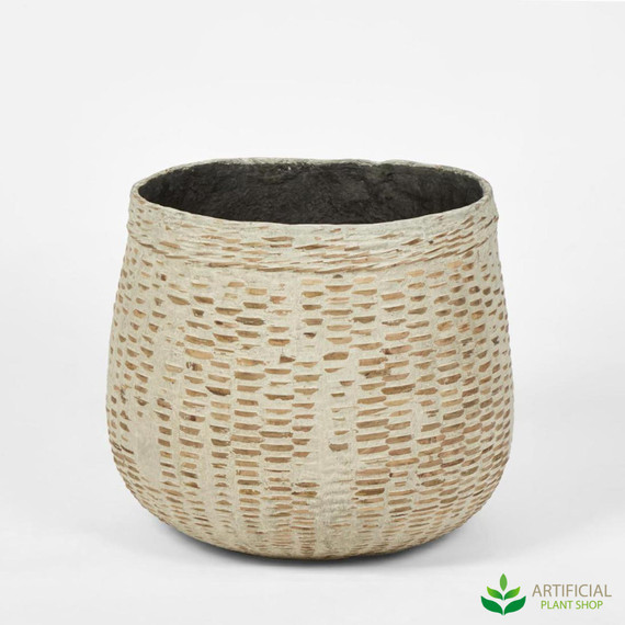 grey cement bamboo esparta planter 41cm