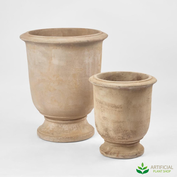 antique finish fleur terracotta planter set of 2