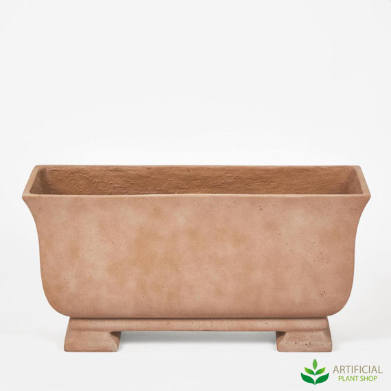 terracotta concrete murcia long planter 38cm