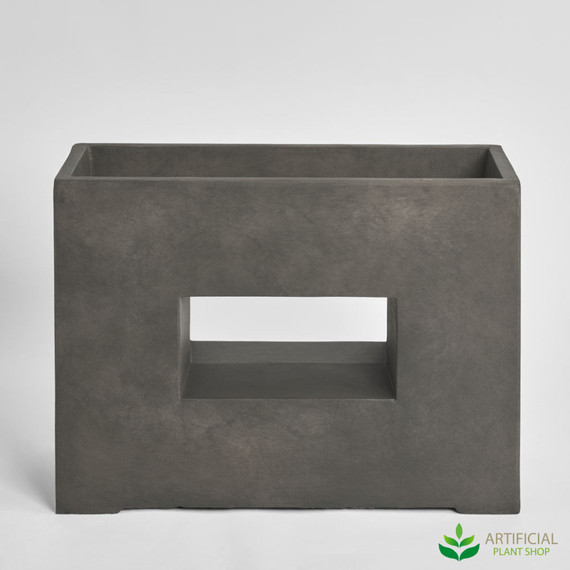 grey fibre cement plaza rectangle planter 53.5cm
