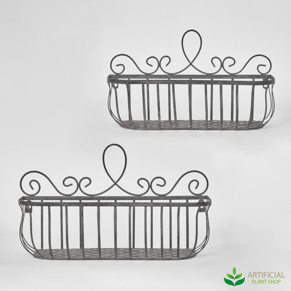 toulon metal trough planter set of 2