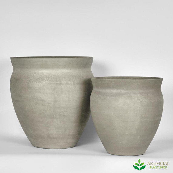natural grey eco-cement landis planter set of 2