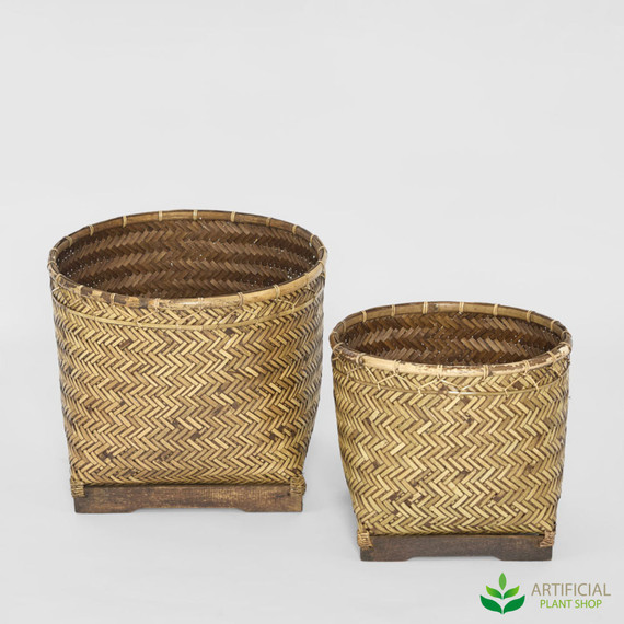 lila rattan basket set of 2