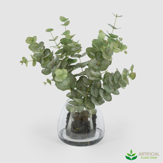 fake eucalyptus leaf spray in vase 59cm