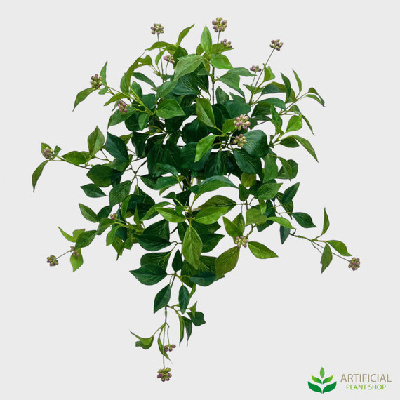 fake hanging leaf and berry bush 57cm