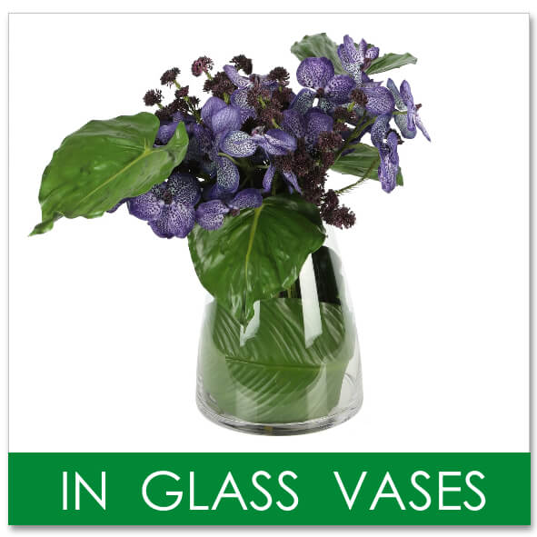 artificial flowers in vases
