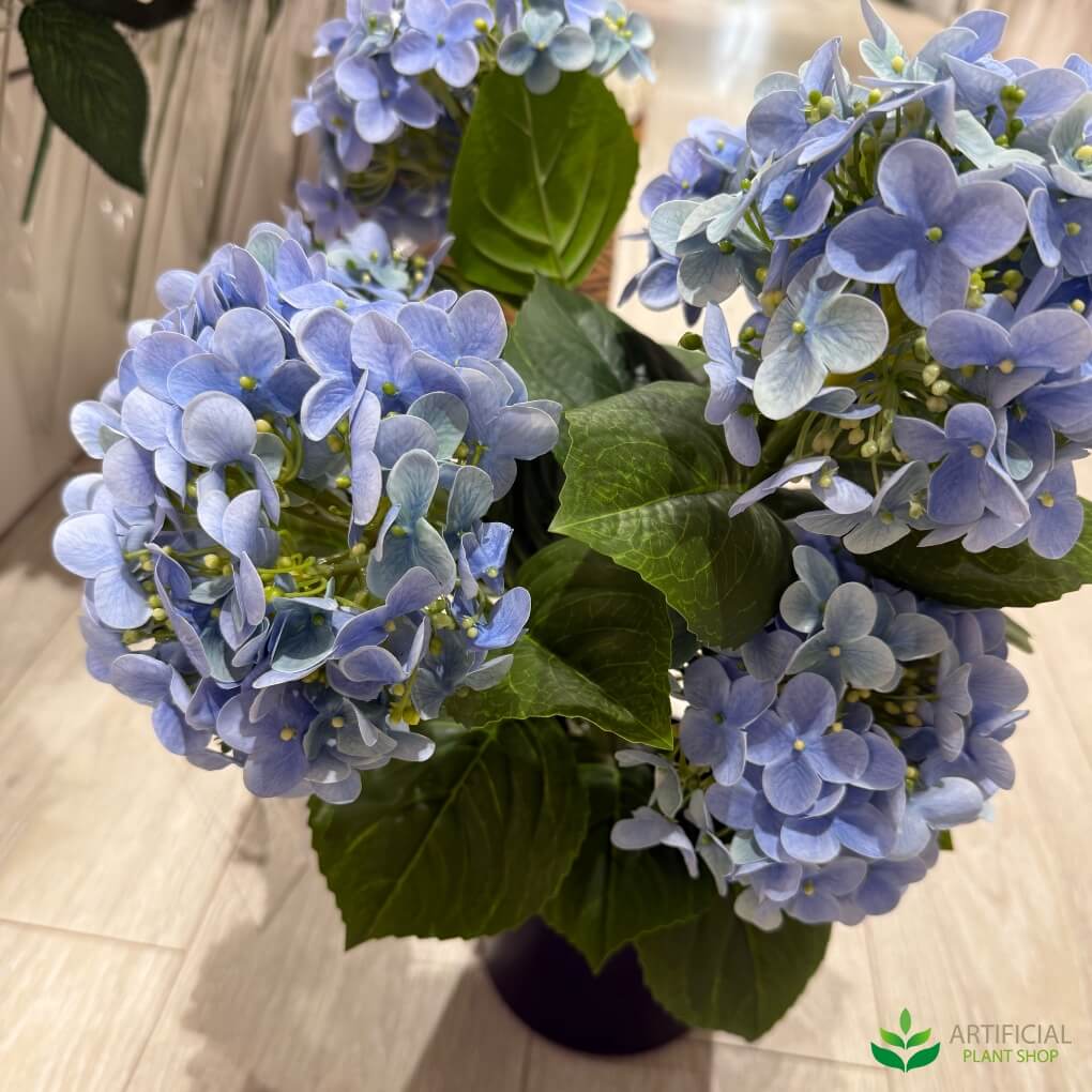 fake blue hydrangea flowers