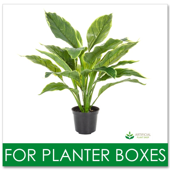 artificial planter box plants