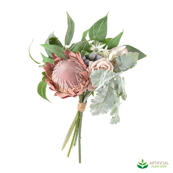 Protea Rose Bouquet Pink 40cm (set of 4)