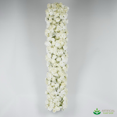 artificial white roses table runner