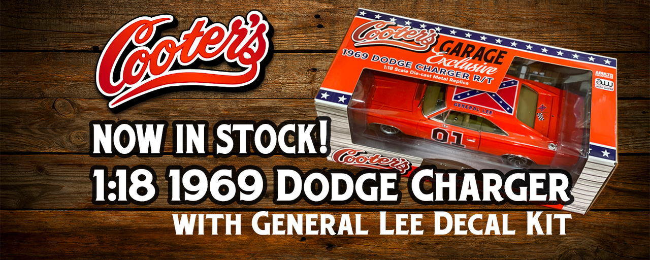 1:18 Cooter’s Garage 1969 Dodge Charger with General Lee Decal Kit